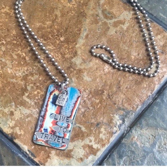 UO Metal Tag Travel Necklace